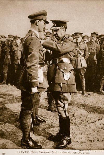 A Canadian officer, Lieutenant Kent, receives the Military Cross, 1914-19 by English Photographer